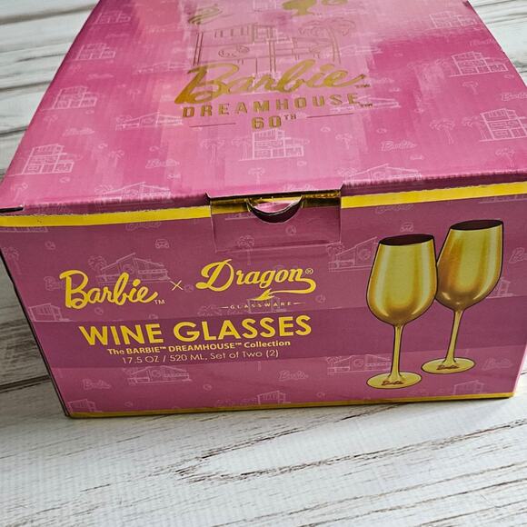 Dragon Glassware x Barbie Wine Glasses, Dreamhouse Collection New - Picture 8 of 9